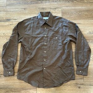 Yves Saint Laurent Men's Brown Dress Shirt